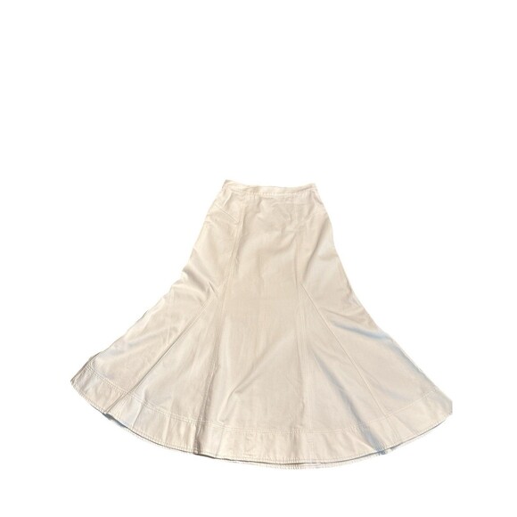 Madewell women’s Fluted Midi Skirt in Tile White denim distressed hem Sz 27 NWT - Picture 4 of 10